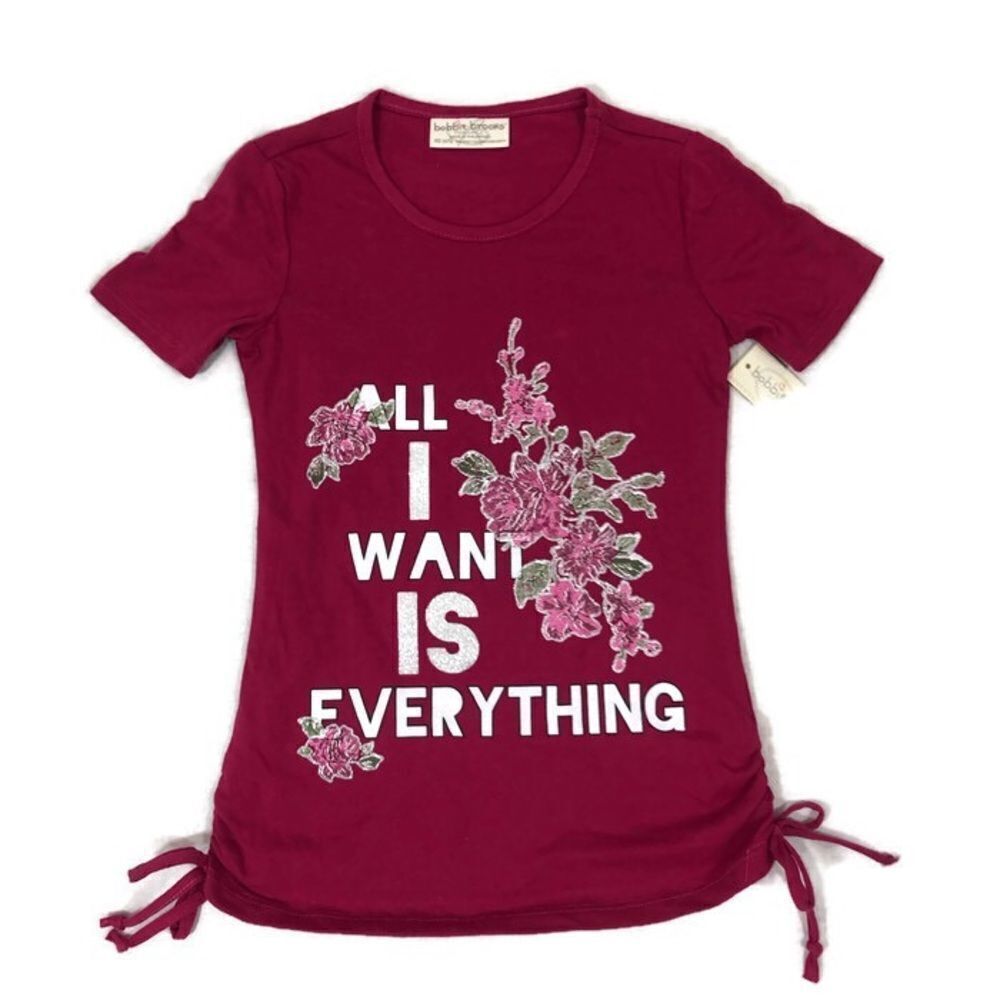 Girls Graphic T Shirt with Double side‎ Ties BNWT
